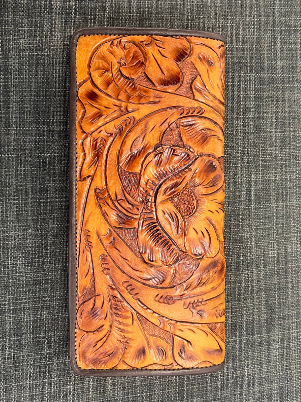 Saddle Tan Tooled Juan Antonio Wallet