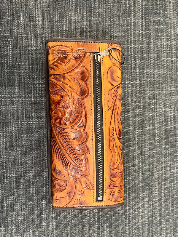 Saddle Tan Tooled Juan Antonio Wallet
