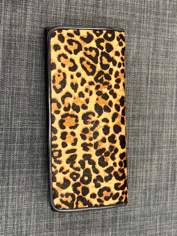 Cheetah With Black Italian Leather Juan Antonio Wallet