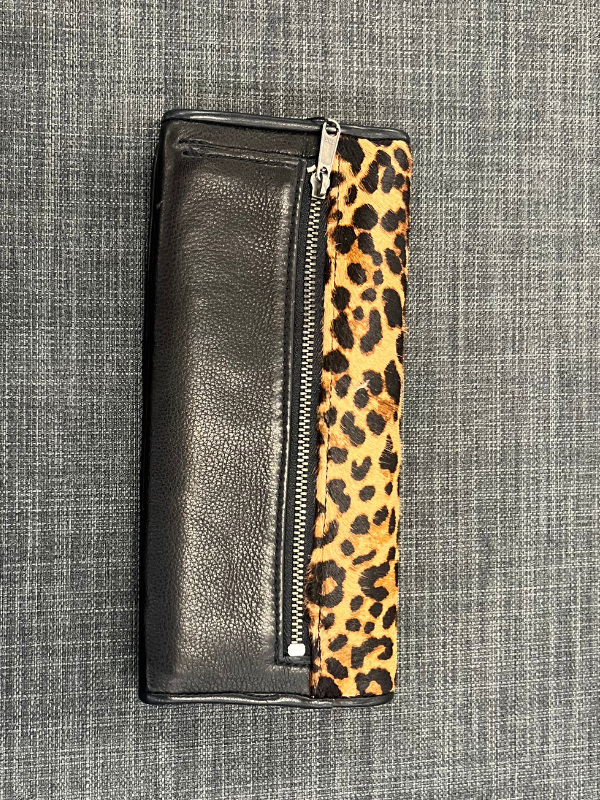 Cheetah With Black Italian Leather Juan Antonio Wallet