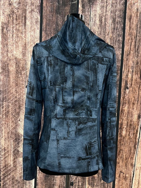 Denim Patch Print Zip Hoody Jacket OO La La