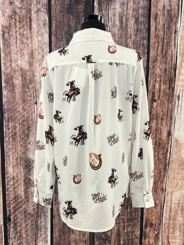 Merigold Kiss Yee Haw Pearl Snap Button Down Shirt