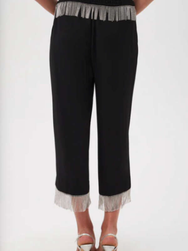 Oberon Rhinestone Fringe Cropped Pant By Trina Turk