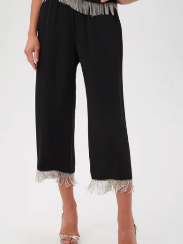 Oberon Rhinestone Fringe Cropped Pant By Trina Turk