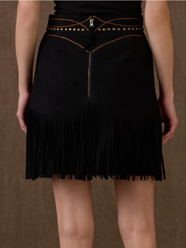 Double D Ranch Fringin' Around Skirt in Black