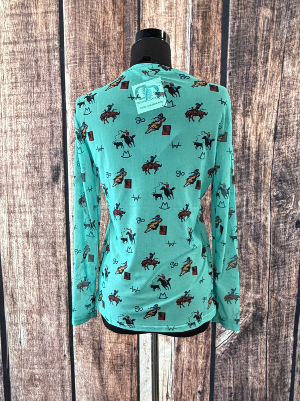 Merigold Kiss Branded LS Mesh Top