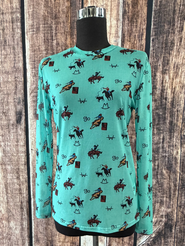 Merigold Kiss Branded LS Mesh Top