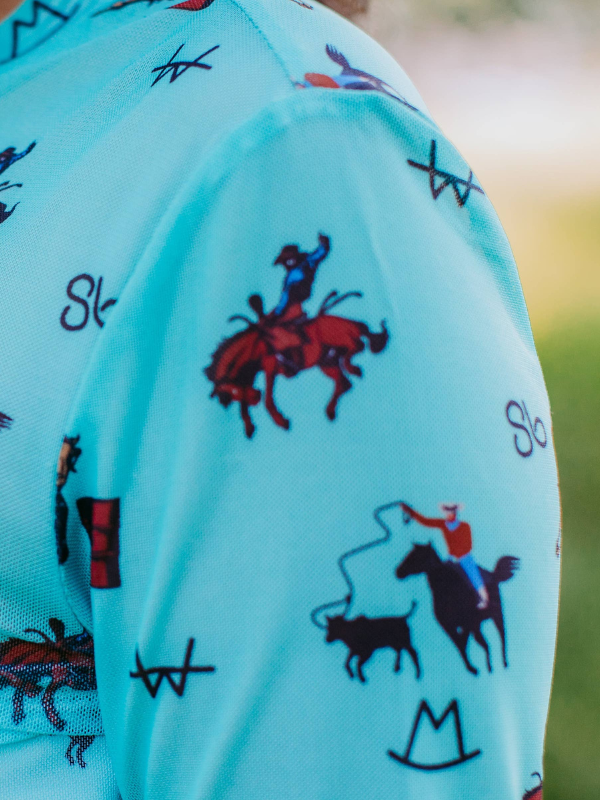 Merigold Kiss Branded LS Mesh Top