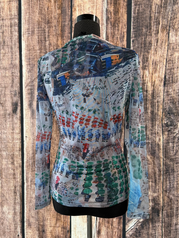 Adore Multi-color Cityscape Mesh top "S"
