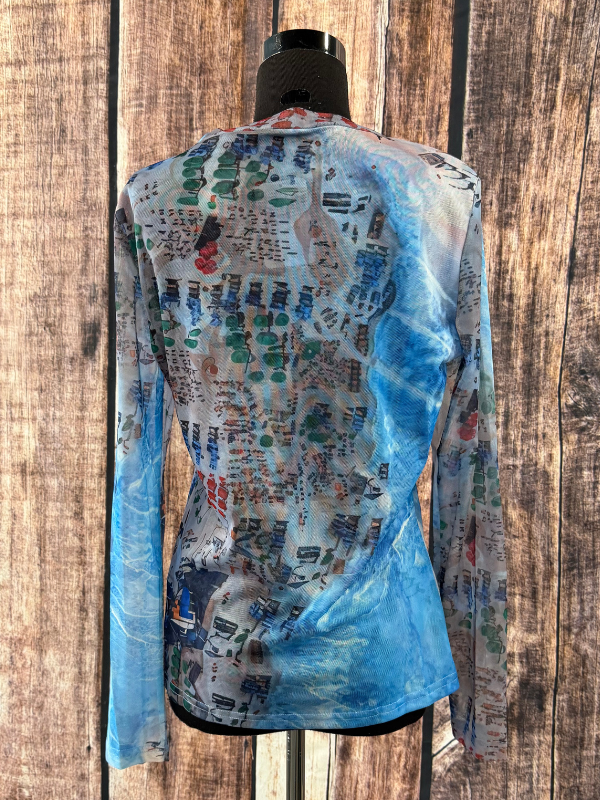 Adore Multi-color Cityscape Mesh top "L"