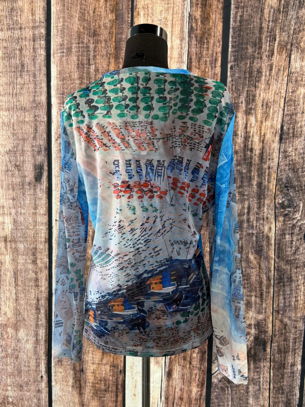 Adore Multi-color Cityscape Mesh top "XL"