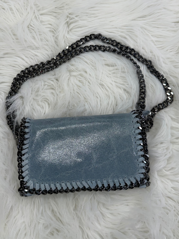 Light Blue Italian Leather Crossbody Purse by German Fuentes
