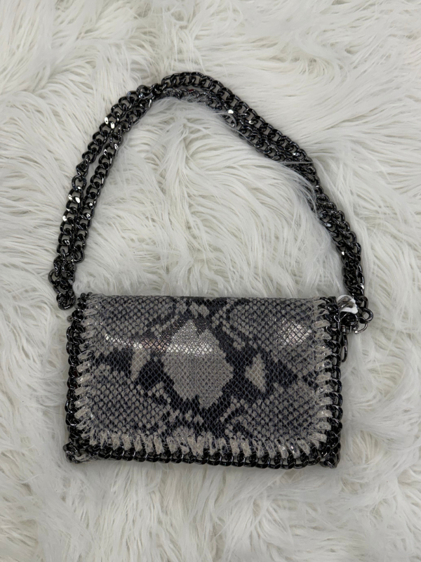 Grey Printed Italian Crossbody Purse by German Fuentes