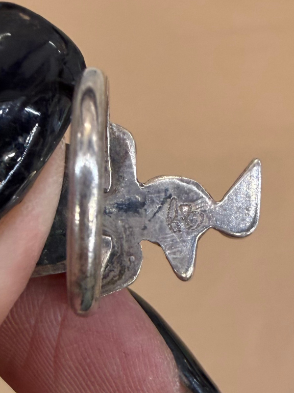 Turquoise Vintage Bird Stealing Silver Ring