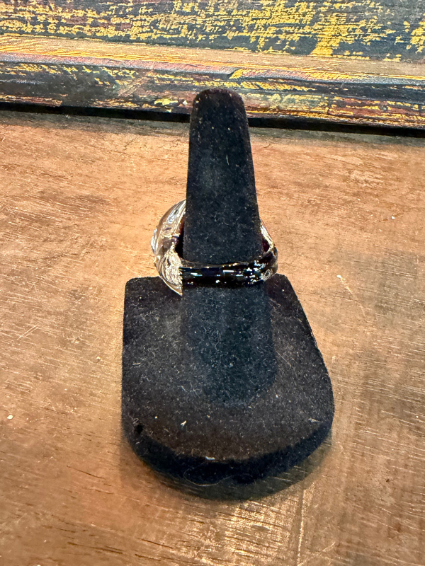 Murano Glass Rose Ring Clear From Mirano Italy