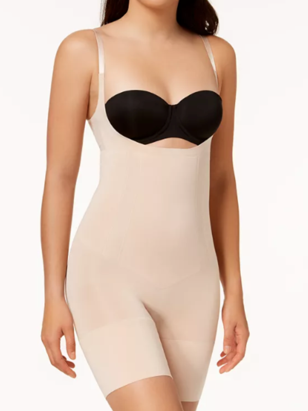 OnCore Open-Bust Mid-Thigh Bodysuit Soft Nude By Spanx