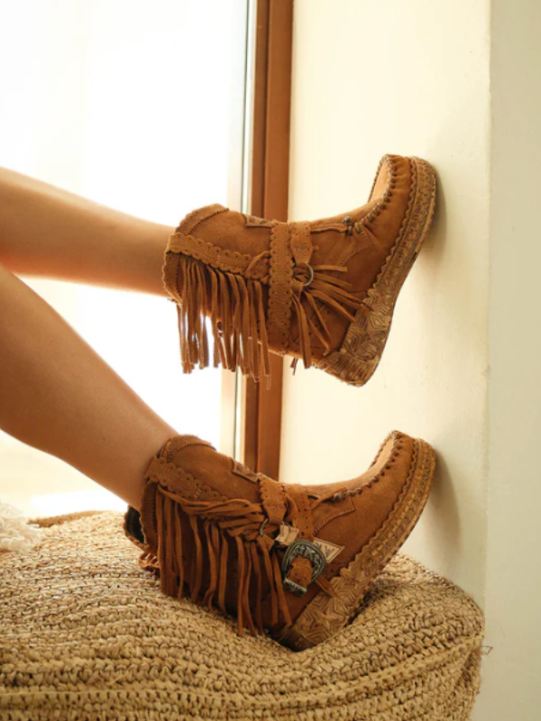 Wedge Moccasin Boots - Arya Silverstone Mou By El Vaquero Italy