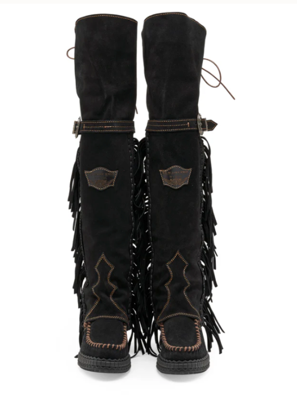 Wedge Moccasin Boots - Coleen Silverstone Carbon By El Vaquero Italy