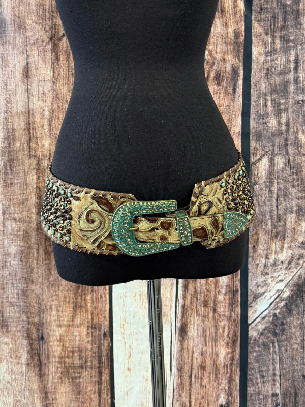 Browns & Turquoise Swirl Kurtmen Belt
