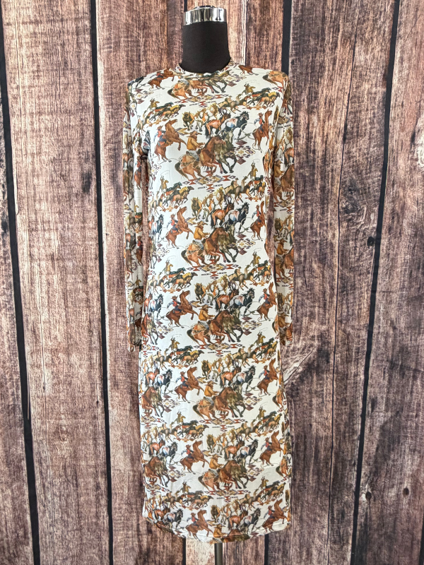 Merigold Kiss Buckaroo LS Mesh Sheath Dress