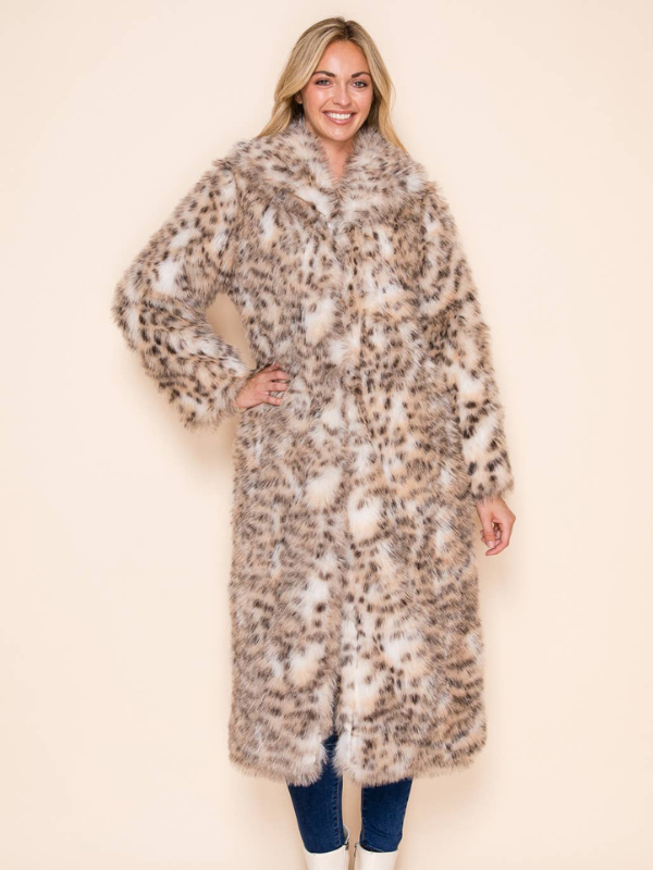 W.A.Y. --Wonderful And Young Minky Faux Fur Maxi Leopard Print Coat