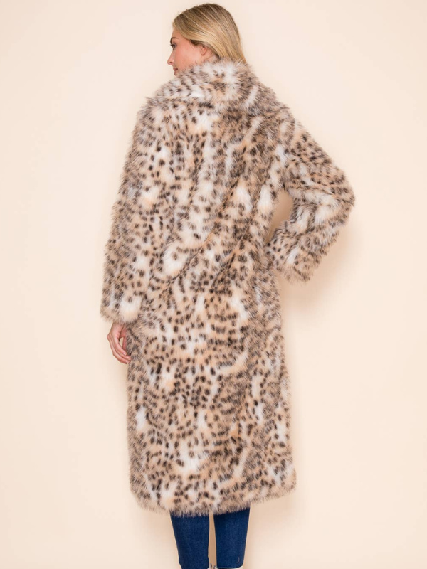 W.A.Y. --Wonderful And Young Minky Faux Fur Maxi Leopard Print Coat