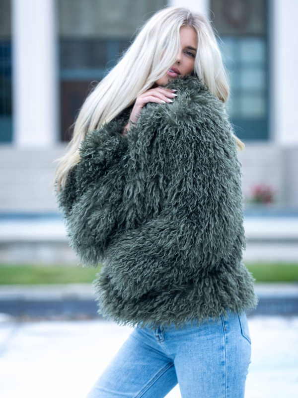 W.A.Y. --Wonderful And Young Mongolian Lamb Faux Fur Jacket