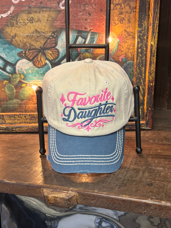 Favorite Daughter Vintage Baseball Cap White & Light Blue