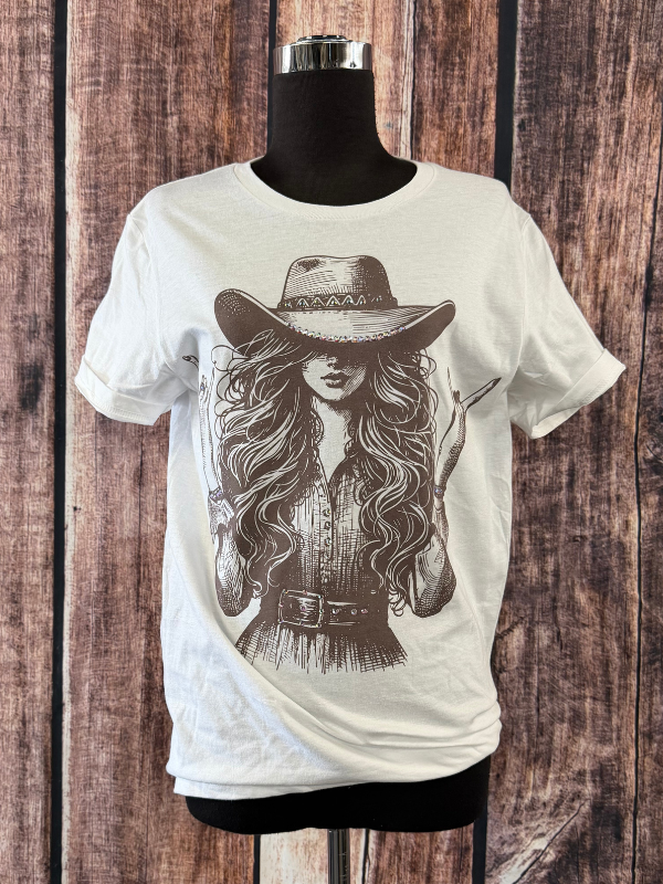 Rocker Cowgirl T-Shirt With Crystals