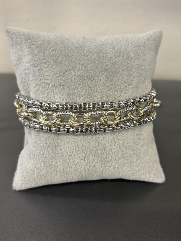 Three Strand Large Chain Bracelet