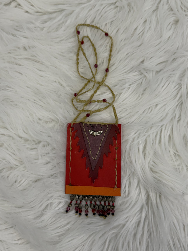 Red & Orange with Beads Cell Phone Crossbody