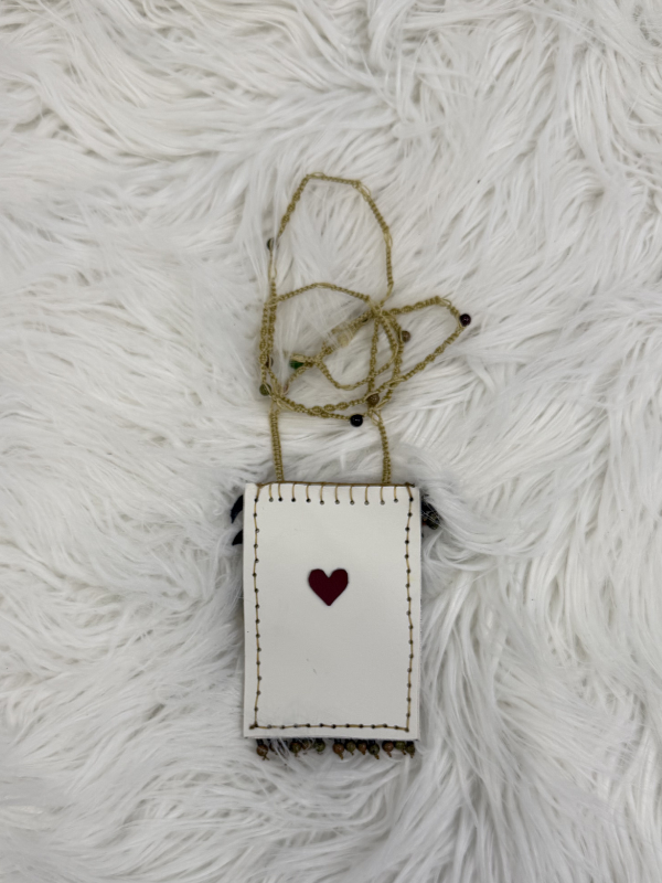 White With Turquoise Cell Phone Crossbody