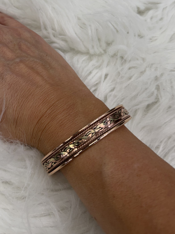 Copper & Silver Rope Twists Copper Magnetic Bracelet