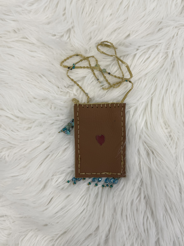 Turquoise Charms with Tan Cell Phone Crossbody