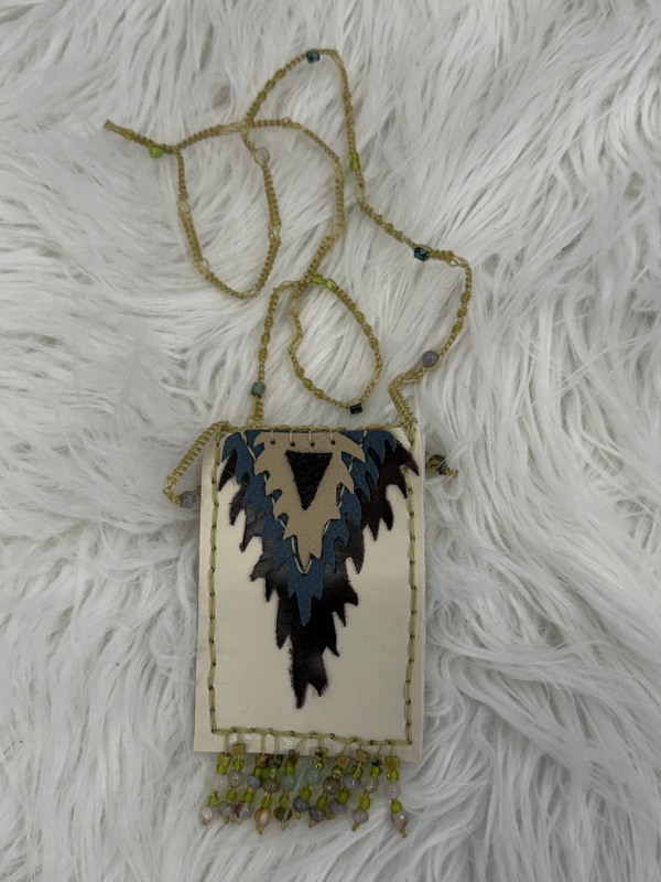 Navy, Brown, Green Charms Cell Phone Crossbody