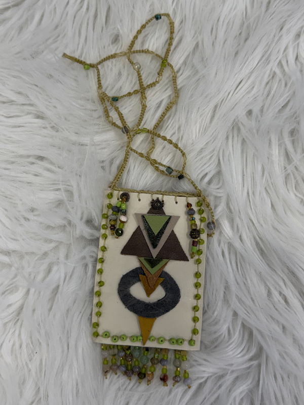 Navy, Brown, Green Charms Cell Phone Crossbody