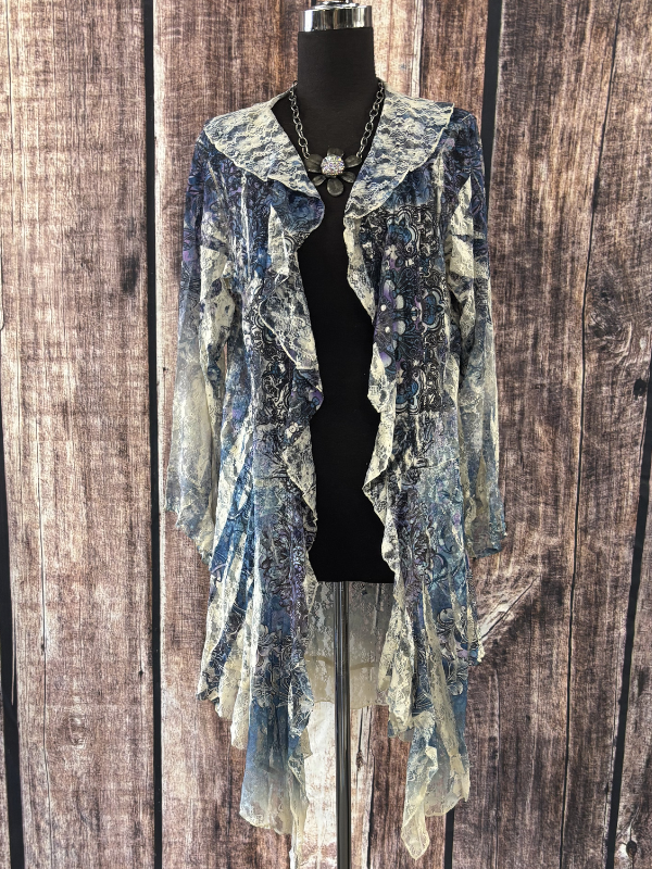 Origami All Lace Ruffled Cardigan