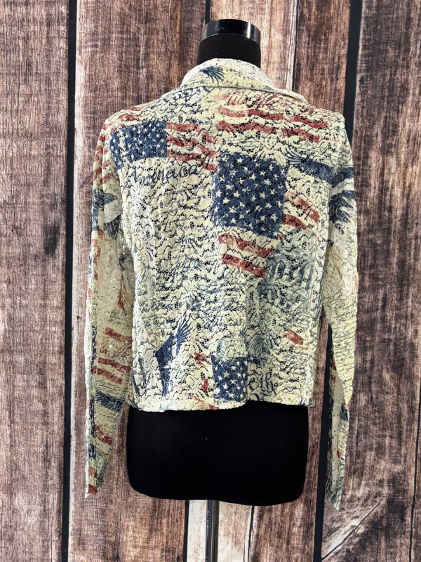 Origami Cropped Sequin Embellished Button-Up