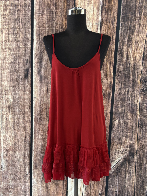Origami Adjustable Relaxed Cami Tank w/ Ruffled Trim