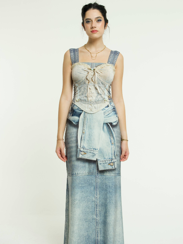 IPNG Design -  Tank Top Corsage Blue Jeanious
