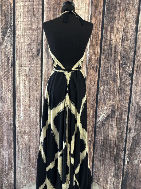 Tie-Dye Halter Open Back Maxi Dress One Size
