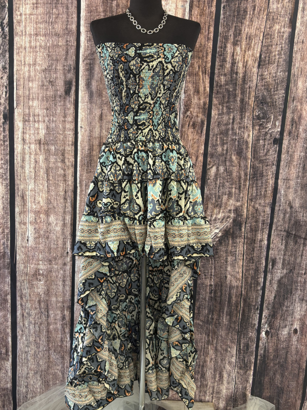 Geometric MultiColor Low Dress