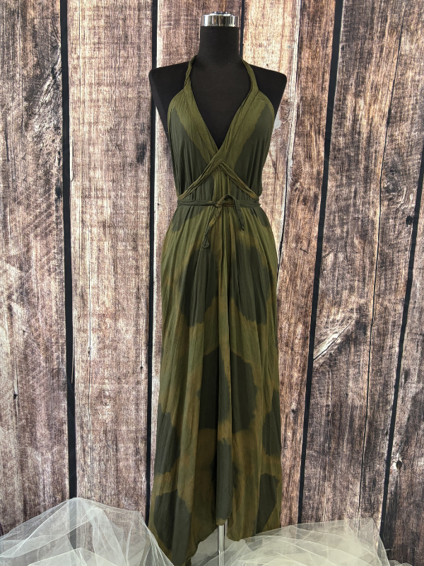 Halter Top Green Dress