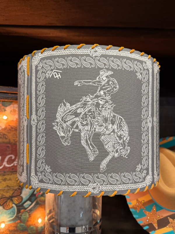Lampshade Bandana Bronc Black Large 14-inch 