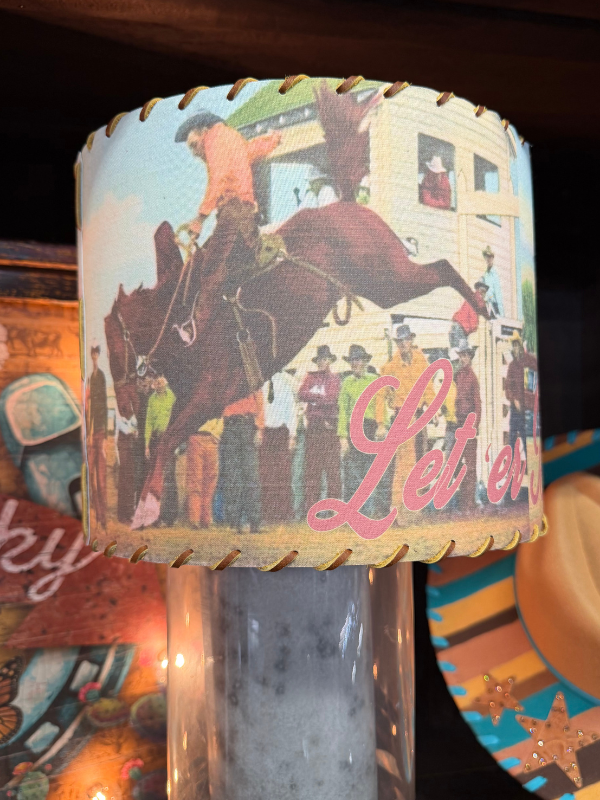 Lampshade Let 'er Buck  Bronc 11-inch