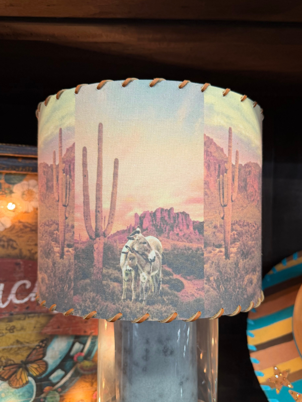 Lampshade Desert Burros 11-inch