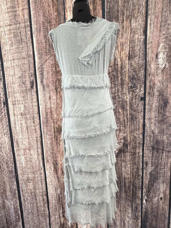 Dance in Paris - Women's Sleeveless Solid Maxi Dress Silver