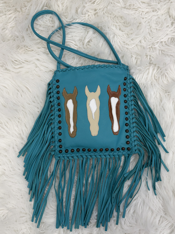 Blue Horse Portrait Crossbody Purse by Kurtmen