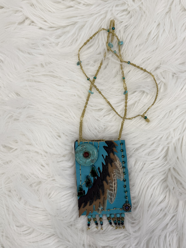Turquoise Feather Cell Phone Crossbody