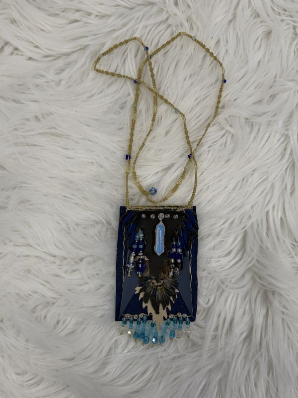 Navy Blue Stones with Beads Cell Phone Crossbody